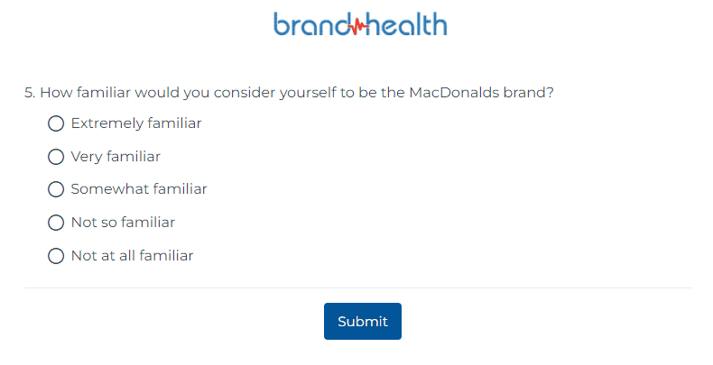 brand familiarity question